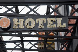 Paper Factory Hotel sign