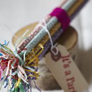 Party favors birch wood pencils with fringe tassels